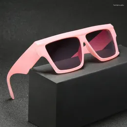 Sunglasses Glasses 2023 Fashion Women's Eyepieces For Men Cool Pink Trendy Rectangular Frame Polarized