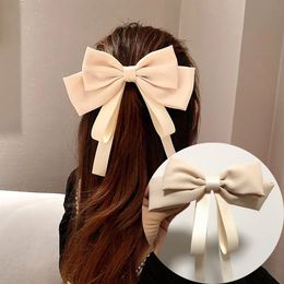 Fashion Hair Grips Bow Ribbon Hair Clip Women Solid Hairpin Trendy Hairpins Fabric Ribbon Bow Ladies Hair Accessories 2043