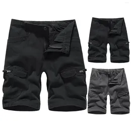 Men's Shorts Buckle Mens Tooling Zipper Fashion Pocket Outdoor Casual Color Solid Multi Cargo Pants