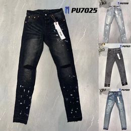 Jeans Designer Mens Womens Purple Jeans Trendy and unique personality Distressed Ripped Bikers Denim cargo For Men Black Blue Mix and match Pants