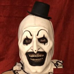 Party Decoration Joker Latex Mask Terrifier Art The Clown Cosplay Masks Horror Fl Face Helmet Halloween Costumes Accessory Carnival Otcvy