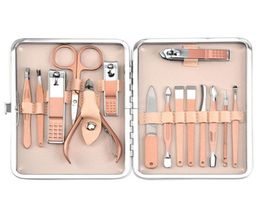 Manicure Set Household Pedicure Sets Nail Clipper Stainless Steel Professional Nail Cutter Tools with Travel Case Kit1540054