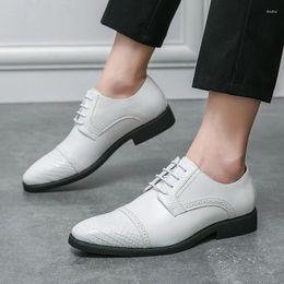 Dress Shoes 2023 Wedding Leather Business For Men Formal White Luxury Oxford Fashion Career Work