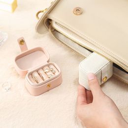 All-match Mini Portable Jewellery Box Jewellery Organiser Display Travel Rings Holder Boxes PU Leather Earring Storage Case Gift Packaging