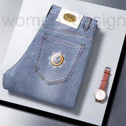 Men's Jeans designer luxury 2023 Spring New Product Feet Slim Fit Cotton Bullet Fashion Brand Korean European Small Monster Long Pants 5N4O