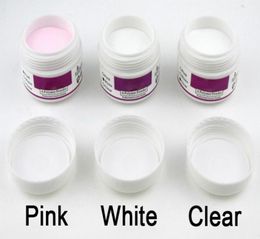 1 PCS WHITE CLEAR PINK Colour Acrylic Powder For Nail Art False Tips Tool9181720