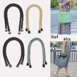 Bag Parts Accessories Tanqu 1 Pair Long Short Black Natural Hemp Rope Handle for O Accesorios Obag Women Handbags Classic Mini EVA 231102