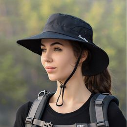 Wide Brim Hats Bucket Hats Summer sunshade hat horsetail hole fisherman hat sunscreen and breathable sun hat outdoor mountaineering cap children 230403