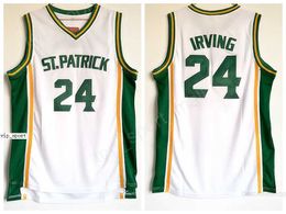 Free Shipping 24 Kyrie Irving High School ST Patrick Jerseys Man Sport Irving Basketball Jerseys Team Colour White Home