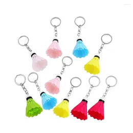 Keychains 10pcs Miniature Badminton Key Chain Simulation Sports Pendant Creative Game Souvenirs Gift Shaped Ring Volleyball