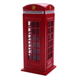 Other Toys Metal Red British English London Telephone Booth Bank Coin Saving Pot Piggy Phone Box 140X60X60Mm 230403