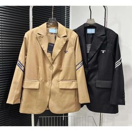 Top Women's Suit Coat Early Spring Designer Jackets Fashion Matching Inverted Original Triangle P Letter Top Medium And Long Suits Nylon Jacket Size S-L