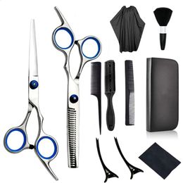 Scissors Shears Hair Cutting and Thinning Set Professional Haircut Kit Indoor Hairdressing with Comb Clip Cape 231102