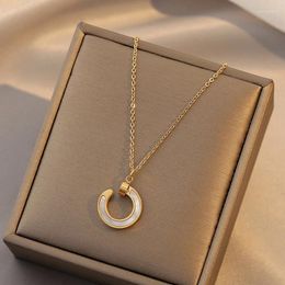 Pendant Necklaces European Fashion Classic Minimalist Temperament Titanium Steel Hook Necklace Women's Gift Banquet Jewellery 2023