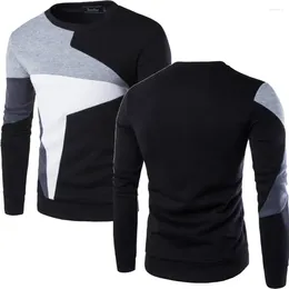 Men's Hoodies Chic Contrast Colors Patchwork Sweatshirts Comfortable Mens Basic Sweater Pullover Jersey Autumn Winter Long Sleeve Jumpers