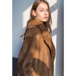 Women's Fur & Faux Ms Article Pass The RMM Import Velvet Suit Collar Long Mink Coats Coat Female Whole