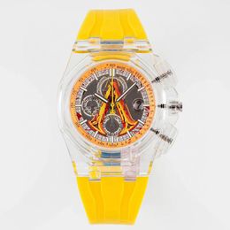 Mens Watch 3126 Automatic Movement Watches 40mm Artist Series Four Themes Colour Designer Dial Fully Transparent Watch Exquisite Wristwatch Montre De Luxe