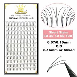 Makeup Tools MASSCAKU Lashes Premade Wide Fans 3d4d5d6d10d20d Short Stem Russian Volume Professional Eyelash Extensions Faux Mink 230403