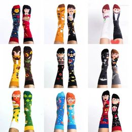 Women Socks 2023 Funny Pattern Colorful Sock Mandarin Duck Asymmetric Ab Medium Tube Jacquard Cartoon Fashion Sports Cotton