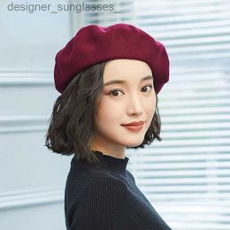 Berets Beckyruiwu Hat Female Woollen Beret Autumn Korean Painter C Women Winter Knitting Hats La Fashion Pumpkin HatL231103