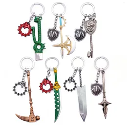 Keychains Anime The Seven Deadly Sins Keychain Meliodas Escanor Nanatsu No Taizai Axe Key Chain Men Accessories Car Ring