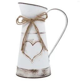 Vases Vintage Style Metal Flower Vase Iron Pot Desktop Bucket Ornament