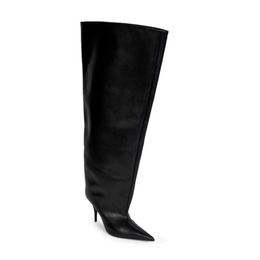 New Style Pointed Toe Ultra High Heels Lacquer Leather Wide Sleeve Boots for Women's Shoes with Large Over Knee Boots 231102