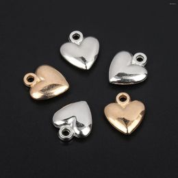 Pendant Necklaces 50pcs/lot Heart Shape Gold Silver Colour CCB Charms For Jewellery Making DIY Handmade Women Necklace Earrings 15x13mm