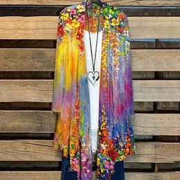 Women's Knits Plus Size Jacket Print Tie Dye Party Holiday Cardigan Top Long Sleeve Loose Cardigans Outwear Fall Winter Clothes