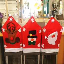 Christmas Decorations 2pcs/lot Chair Cover 65 50cm Santa Claus Navidad Adornos For Dinner Home El Decor Snowman Elk