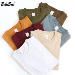 Men s T Shirts BOLUBAO Brand Casual T Shirt O Neck Solid Colour Male Slim Fit Cotton Short Sleeve T Shirt Unisex tops tees 230403