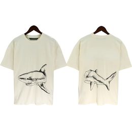 fashion brand tshirts shark letters print fashion street hip hop casual loose tees for men women