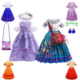 Cosplay Girls Mirabel Fancy Dress Suit Isabela Baby Cosplay Princess Costumes Children Clothing Dolores Kids Birthday Party Vestidos 230403