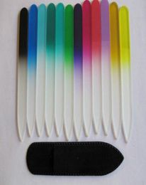 Glass Nail Files Crystal File Nail Buffer Nail Care With Black Velvet Sleeve 35quot 9CM ColorfulNF0092465625