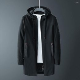 Men's Jackets Trendy Men Jacket Fine Stitching Man Windbreaker Drawstring Cargo Daily Wear