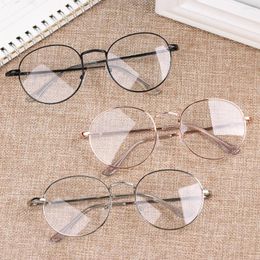 Sunglasses Fashion Unisex Metal Vintage Round Glasses Oversized Frame Optical Eyeglass Spectacles Vision Care Eyeglasses