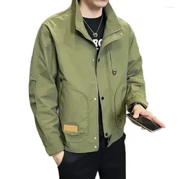 Men's Jackets Fashion Spring Fall Winter Man Cool Slim Stand Neck Zipper Jacket Boy Student Casual Coat Unisex Clothing Male Party Gift