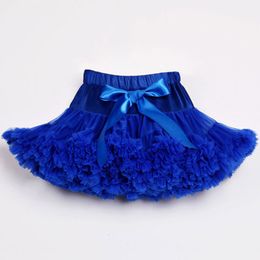 Skirts 2-15 Years Lace Skirt Girls Fluffy Chiffon Pettiskirt Solid Colors Tutu Skirts Girl Dance Skirt Christmas Tulle Petticoat Tulle 230403