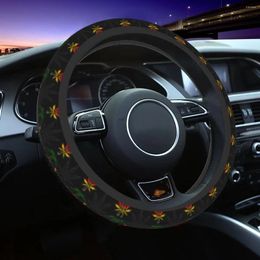Steering Wheel Covers 38cm Car Maple Rastafarian Elastic Leaf Braid On The Cover Auto Accessories