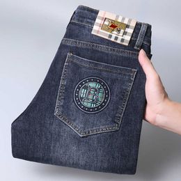 Men's Jeans designer luxury B Autumn/Winter New Product European Goods Slim Fit Feet Pants Water Wash Soft Printed 37IX