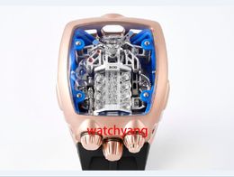 Дизайнерские мужские автоматические часы Tourbi Llon Движение встроенного 16 цилиндрических двигателей. Весь часы состоит из 578 деталей механического смысла.