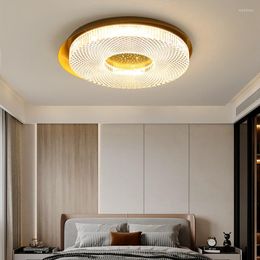 Ceiling Lights Nordic Recessed Led Ultra-thin Round Light Luxury Crystal Lamp Bedroom Room Post-modern Minimalist