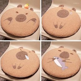 Pillow Capybara Chair Cartoon Cute Animal Round Seat Pad With Memory Foam Furniture Accessories For Living Room Automobile