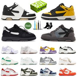Top Quality Out Of Office sneaker women mens shoes OOO Low Tops Calf Leather designer shoes Navy Blue Grey Black White Blue Khaki Lilac Sand Purple Yellow Orange Mint