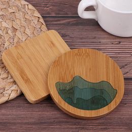 Table Mats Bamboo Waterproof Insulation Pad Landscape Mat Dinner Plate