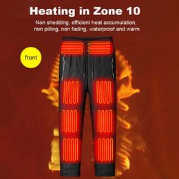 Outdoor Pants 10 heating zone men's hot pants elastic waist USB 3 temperature mode skiing fishing outdoor hot pants Plus size 6XL 231102