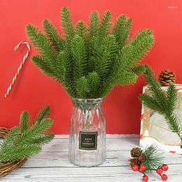 Decorative Flowers 5/10pcs Christmas Pine Needle Plastic Fake Plants For Tree Decorations DIY Kids Gift Wedding Ornaments