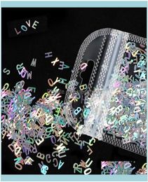 Nail Salon Health & Beauty nail Art Decorations 2G/Bag Holographic Glitter Sequins Sliver Letter Shape Flake 3D Colourful Aessories7003199