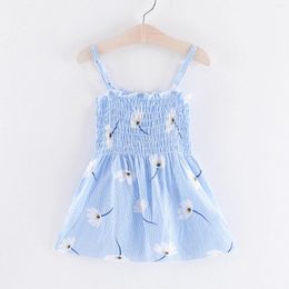 Girl Dresses Summer Dress For Girls Party Floral Print Kids Clothes Baby Sunflower Slip Beach