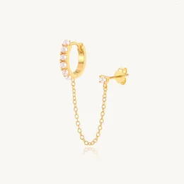 Stud Earrings CANNER Tassel Chains Pearl Diamond For Women 925 Sterling Silver Piercing Pendiente Wedding Jewellery Gift